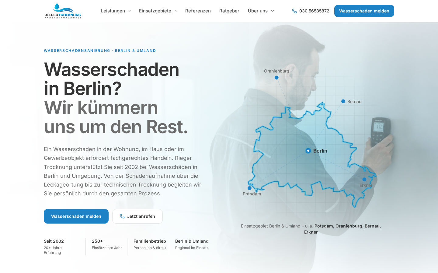 Website von Rieger Trocknung