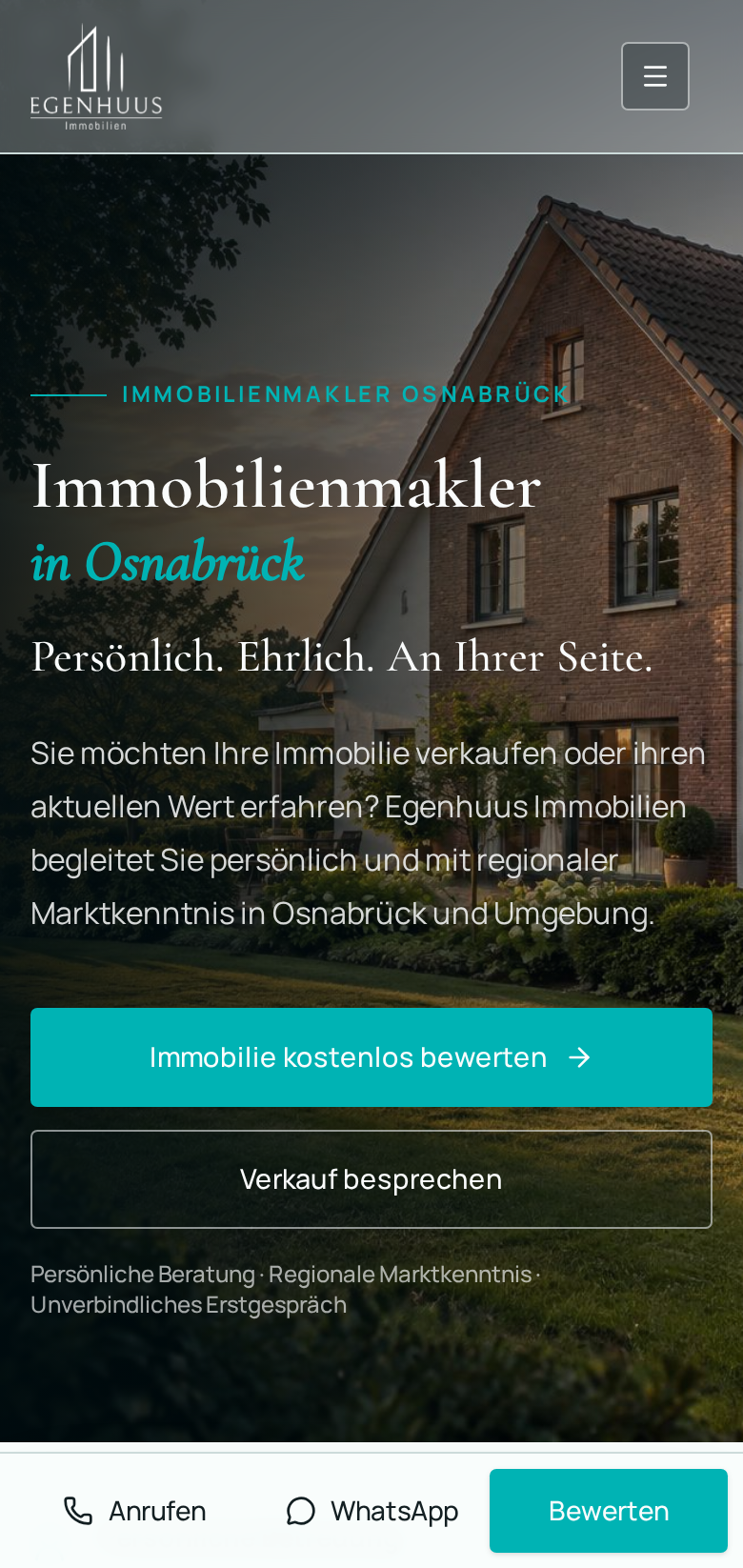 Mobile Startseite von Egenhuus Immobilien