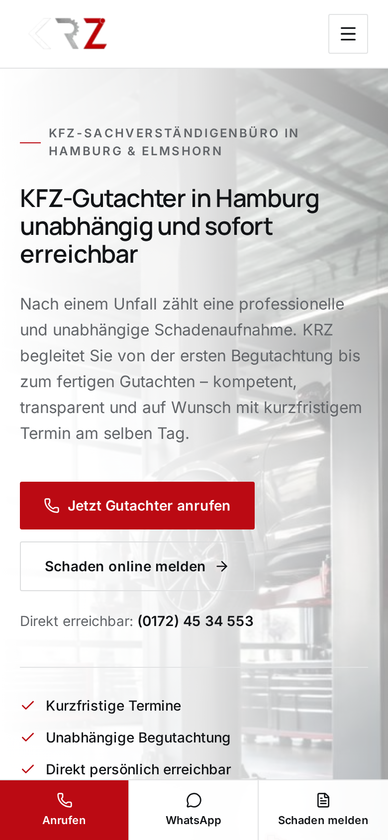 Krz Website Mobile · krz-sachverstand.de