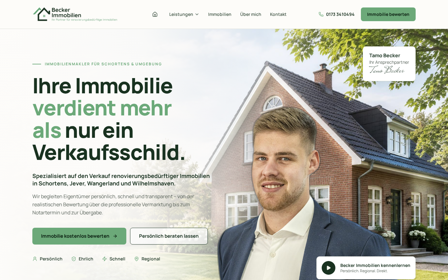 Website von Becker Immobilien