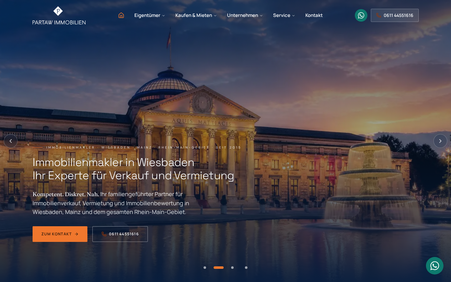 Website von Partaw Immobilien GmbH
