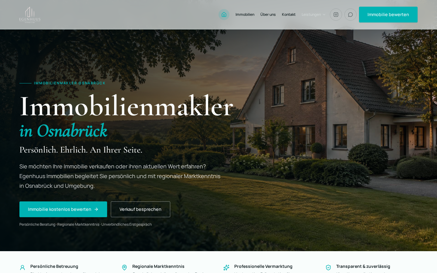 Egenhuus Immobilien Website nach dem Relaunch