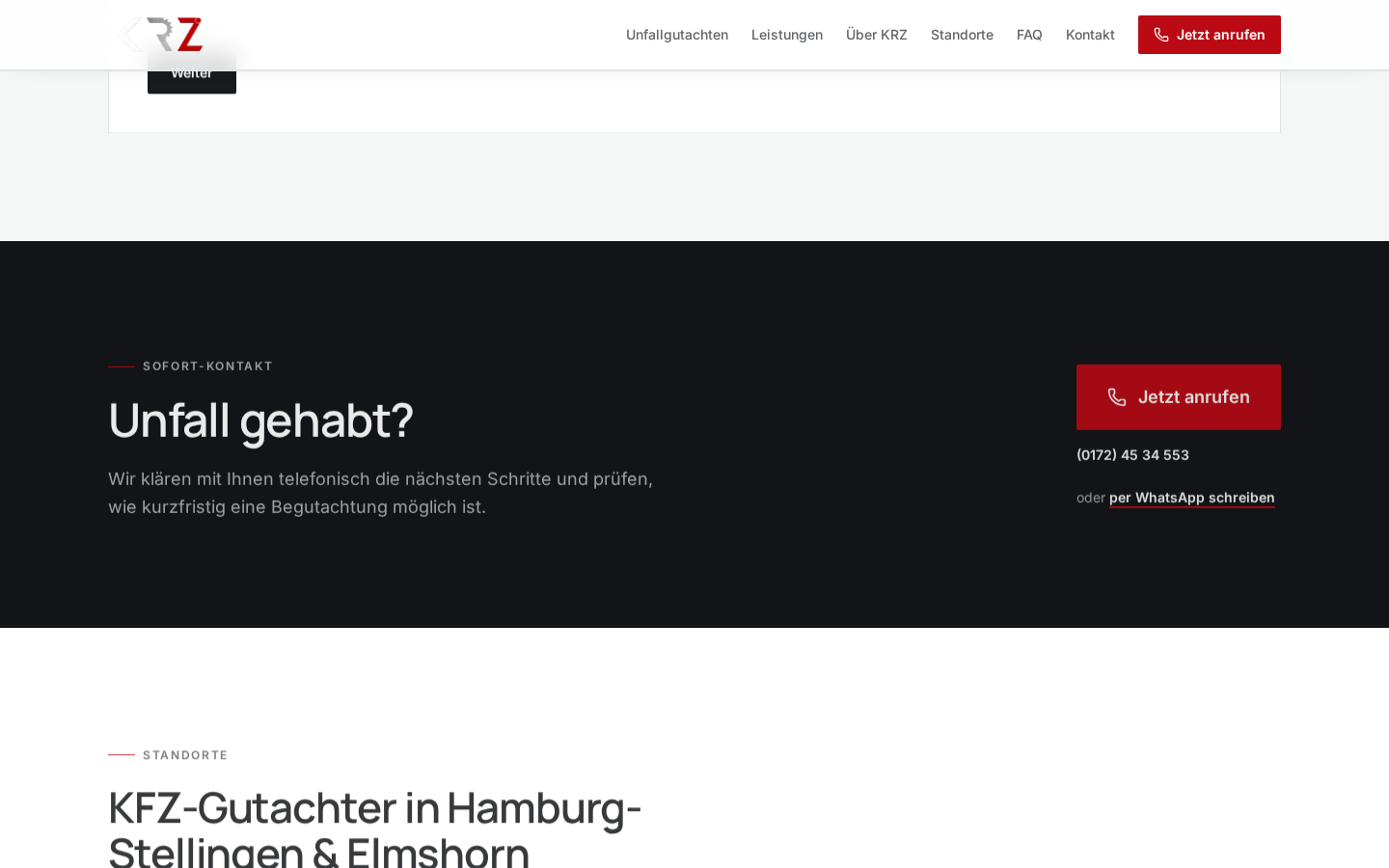 Krz Cta / Kontaktbereich · krz-sachverstand.de